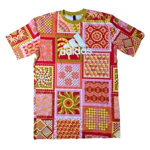 Adidas Farm Rio Solar Kaleidoscope Shirt Dress Womens Large Multi Cotton AOP